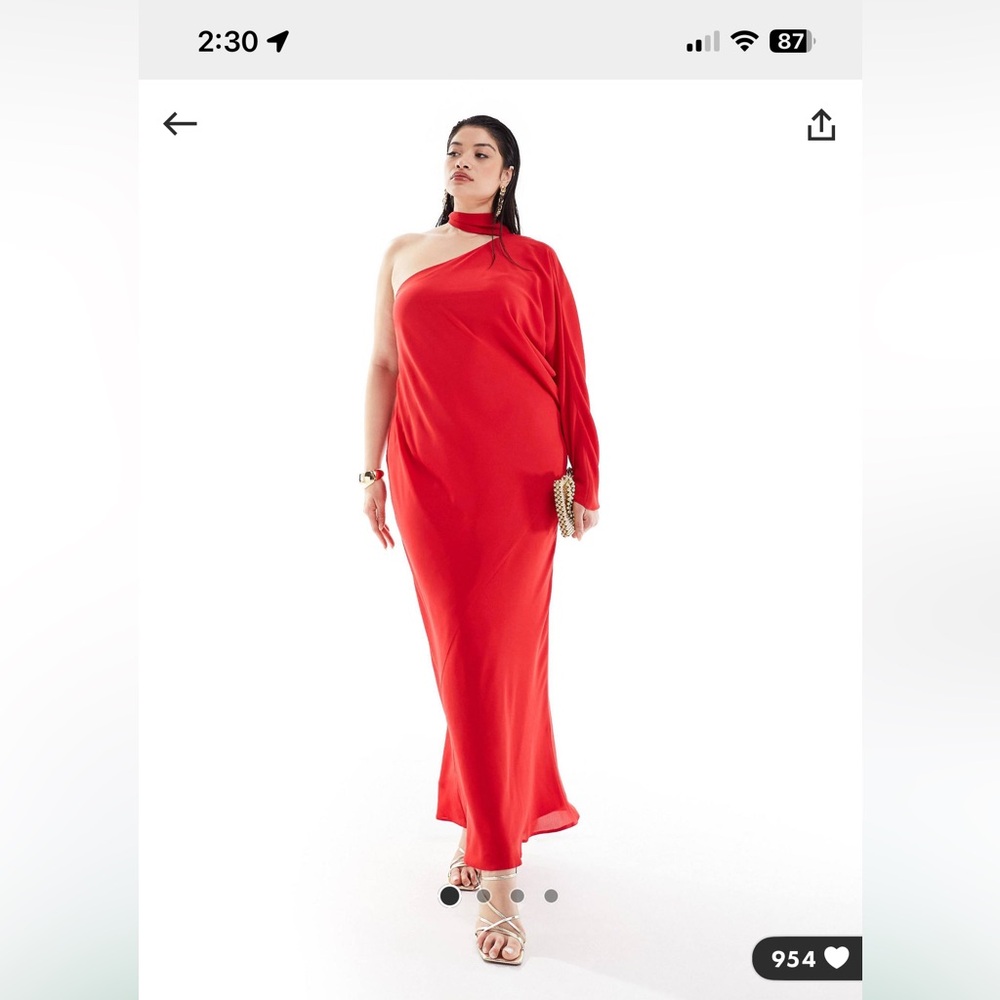 red formal dress chiffon material excellent condition, never worn